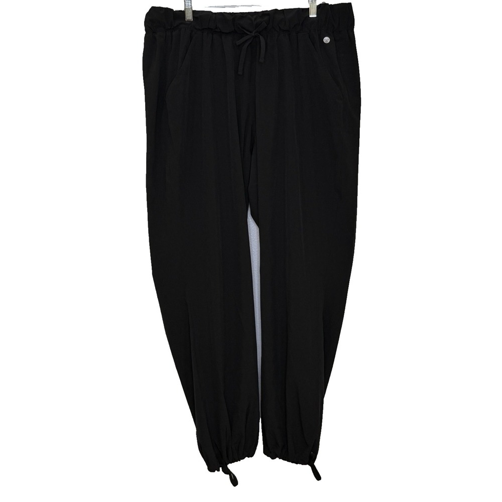 LIVI Active Pants Womens 18/20 Black Elastic Drawstring Waist/Ankle Lightweight